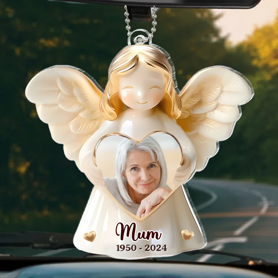 Personalised Memorial Acrylic Hanging Ornament - Angel Design