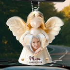 Personalised Memorial Acrylic Hanging Ornament - Angel Design