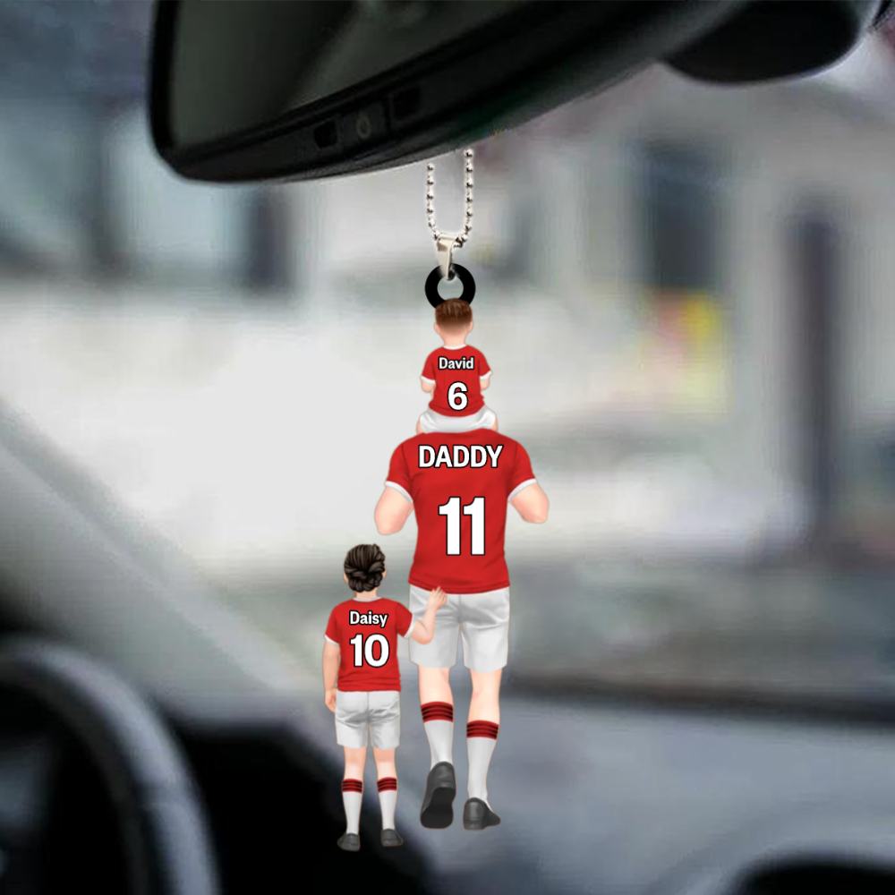 Personalised Dad Acrylic Hanging Ornament - Football Team Design