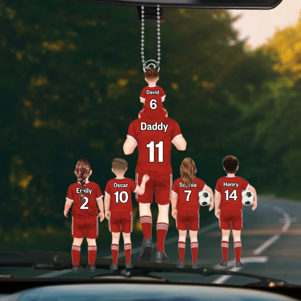 Personalised Dad Acrylic Hanging Ornament - Football Team Design