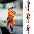 Personalised Acrylic Hanging Ornament - Hugging Couple Design