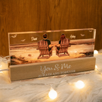 Personalised LED Night Light - Couple on the Beach Design