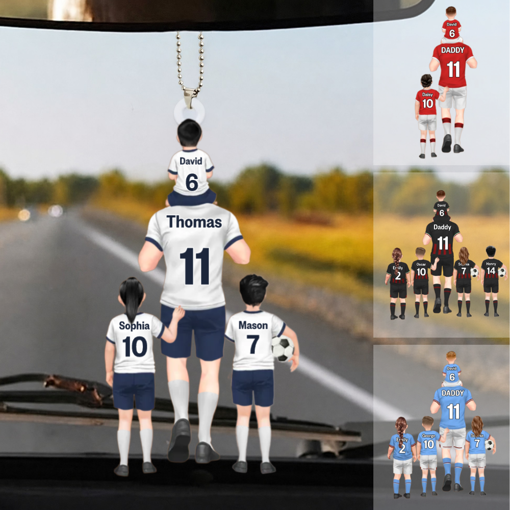 Personalised Dad Acrylic Hanging Ornament - Football Team Design