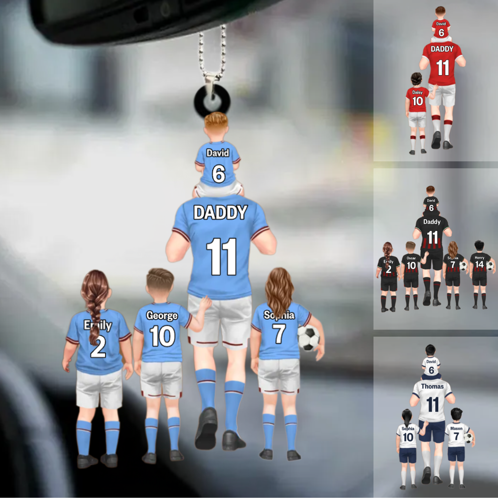 Personalised Dad Acrylic Hanging Ornament - Football Team Design
