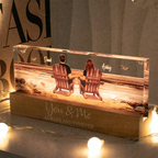 Personalised LED Night Light - Couple on the Beach Design