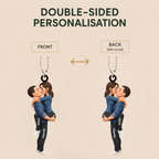 Personalised Couple Acrylic Car Ornament - Hugging Couple Design