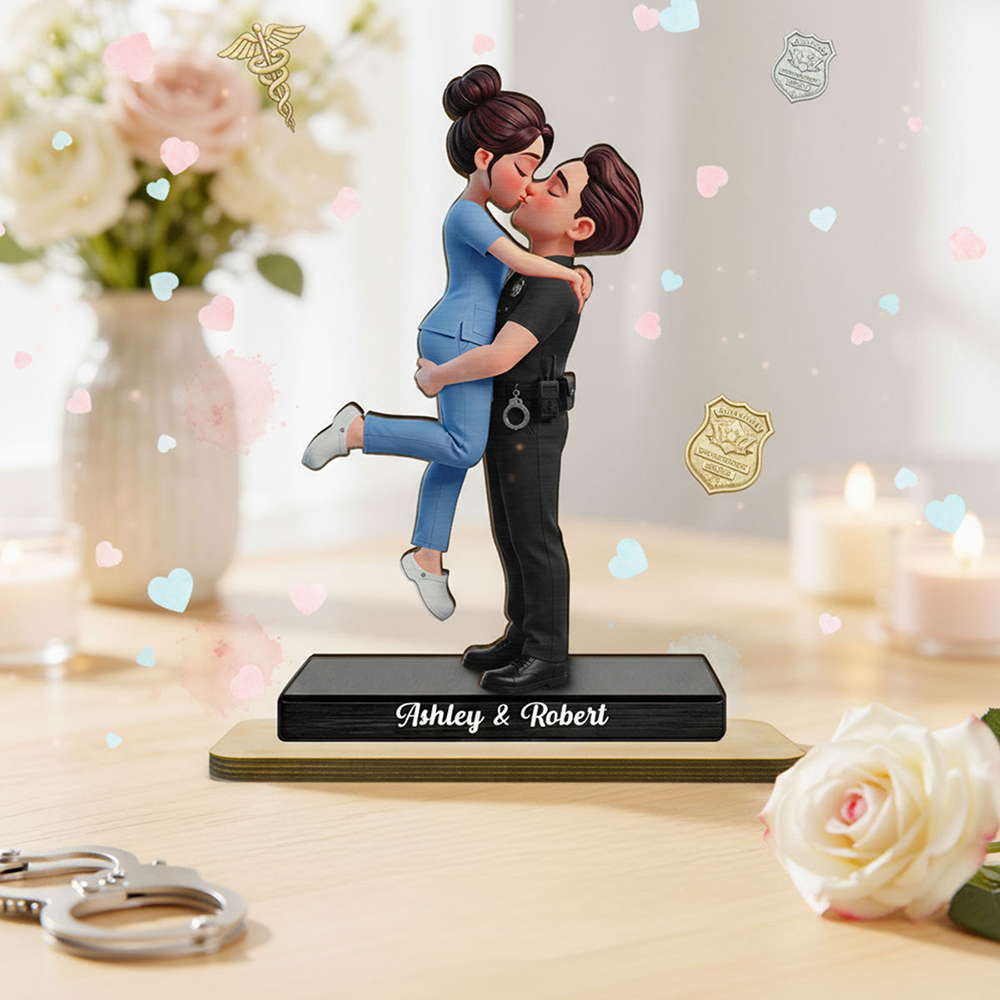 Personalised Couple Wooden Plaque - Uniform Couple Design