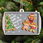 Personalised Wooden Christmas Ornament for Grandma - Gingerbread Man Design