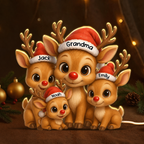 Personalised Grandma LED Light Box with Names - Reindeer Design