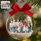 Personalised Family Photo Clear Christmas Bauble