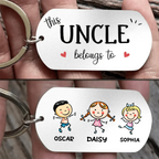 Personalised Stainless Steel Keyring with Children’s Names & Icons - This...belongs to Design