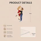 Personalised Couple Acrylic Keyring - Hugging Couple Design