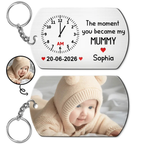 Personalised "The Moment you Became my..." Keyring with Photo - Clock Design