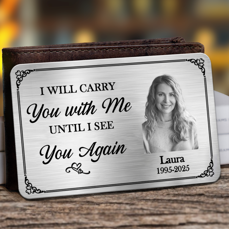 Personalised Memorial Wallet Card with Photo & Text