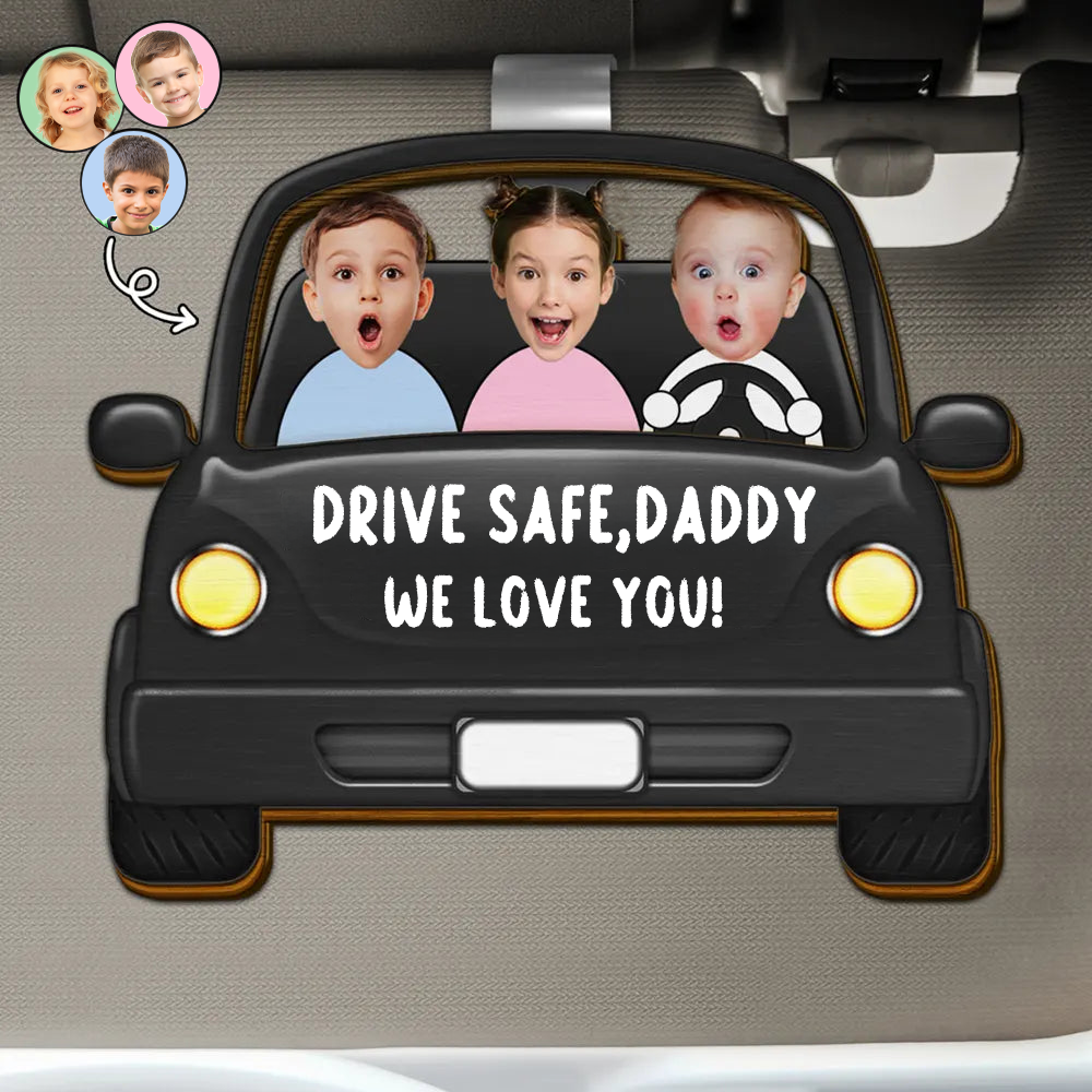 Personalised Car Visor Clip with Photos & Text - Drive Safe...
