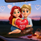 Personalised Acrylic Car Ornament for Couples - Be Mine