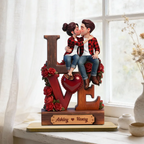 Personalised Couple Wooden Plaque - with "LOVE" Design