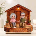 Personalised Anniversary Wooden Plaque - Couple with House Design