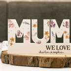 Personalised Birth Flower LED Light Box - Mum or Grandma Design