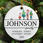 Personalised Family Ceramic Christmas Ornament with Names