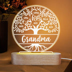 Personalised Family Tree LED Night Light with Names
