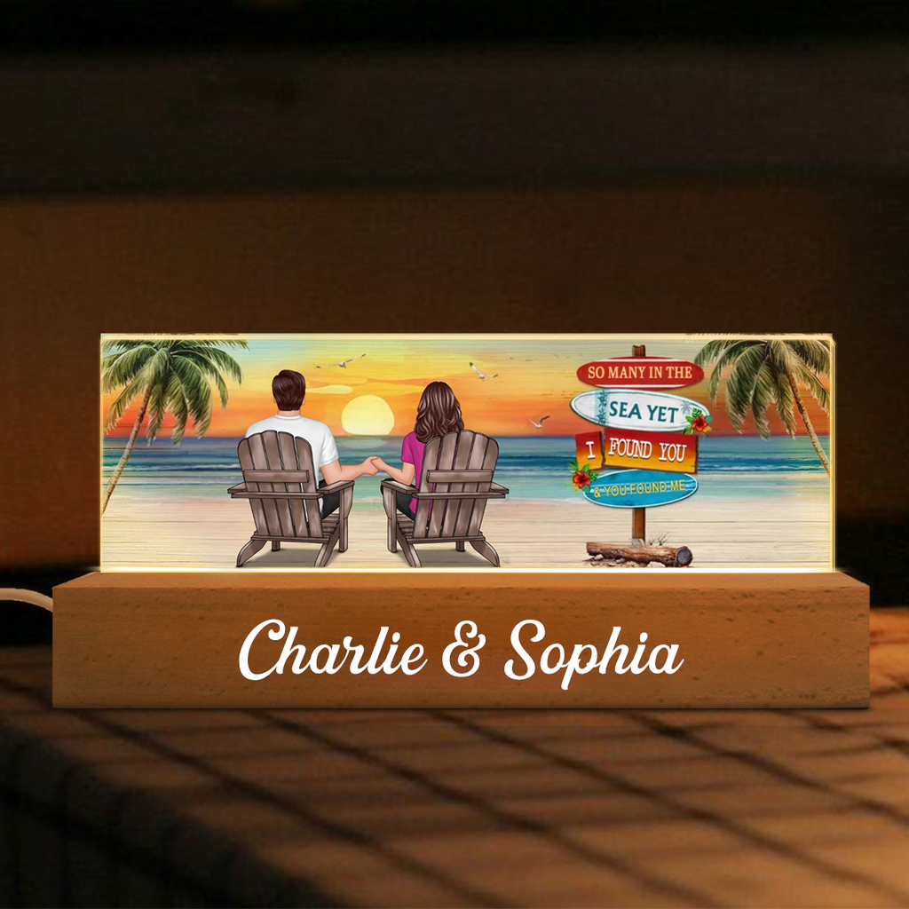 Personalised Couple LED Night Light - Couple on the Beach Design