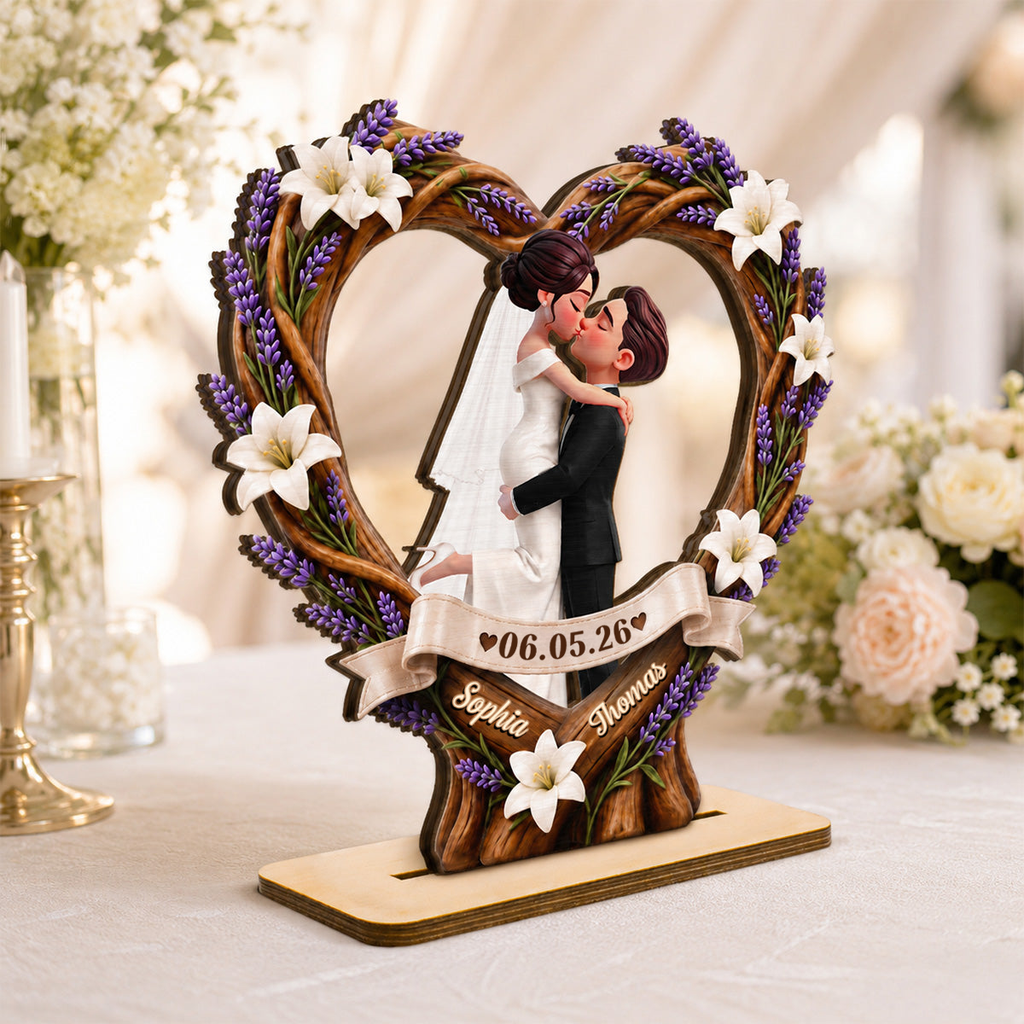 Personalised Wedding Wooden Plaque for Couples Anniversary Gift