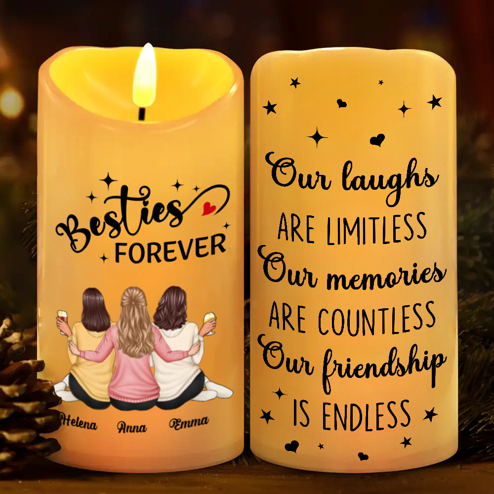 Personalised LED Candle for Besties and Sisters