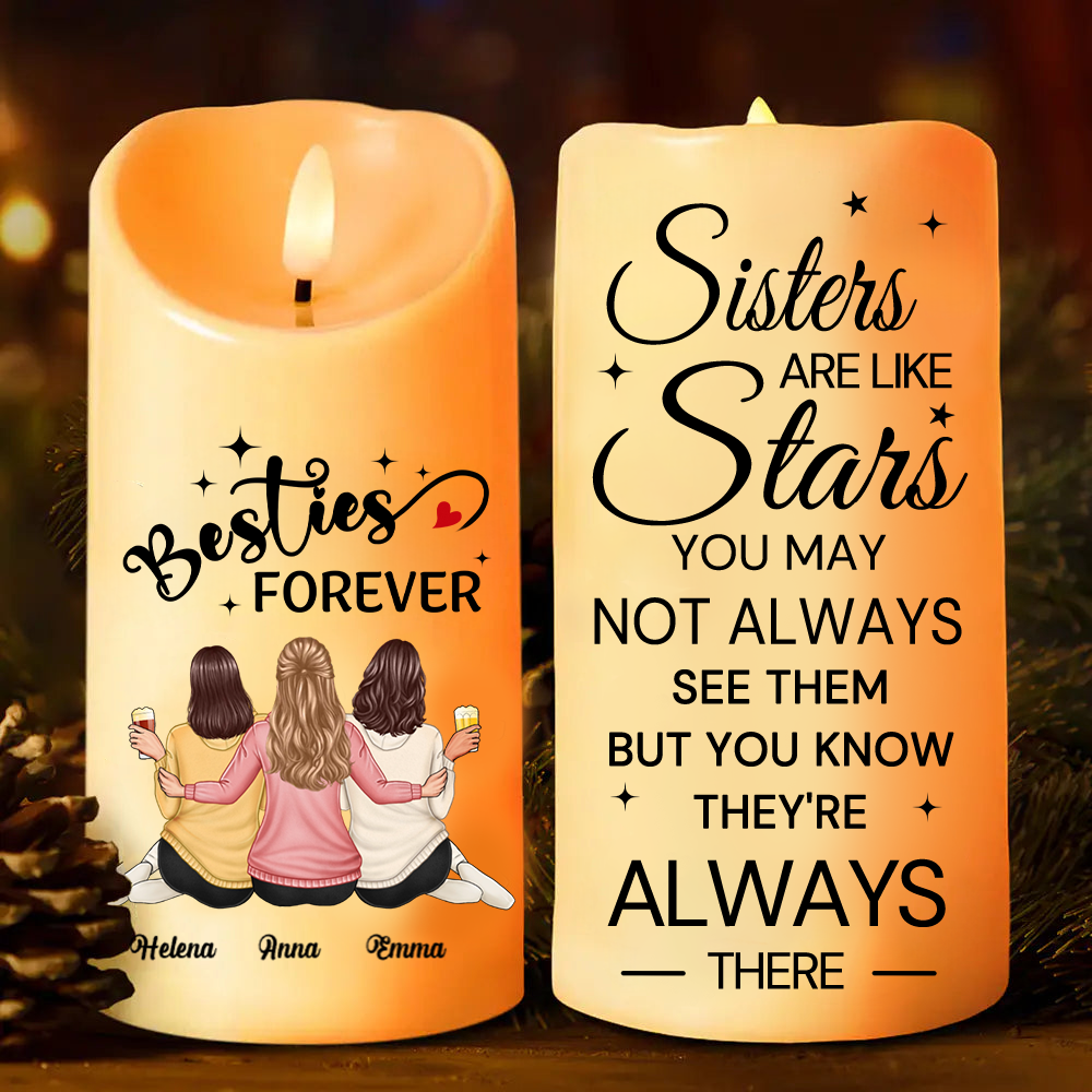 Personalised LED Candle for Besties and Sisters