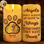 Personalised Pet Memorial LED Candle with Photo - Paw Print Design