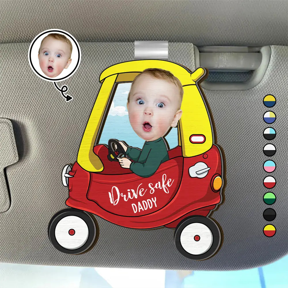 Personalised Baby Car Sun Visor Clip with Photo - Drive Safe...