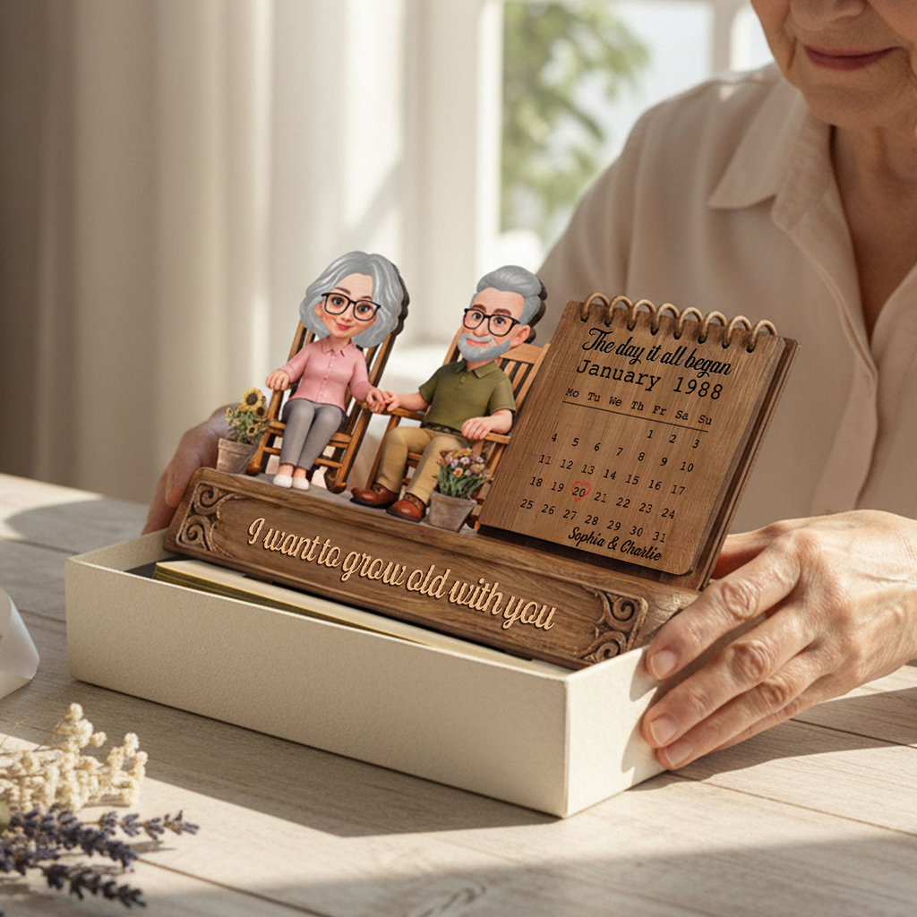 Personalised Anniversary Layered Wooden Plaque - Couples and Calendar Design