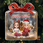 Personalised Acrylic Christmas Ornament for Best Friends & Sisters - Gift Box Design