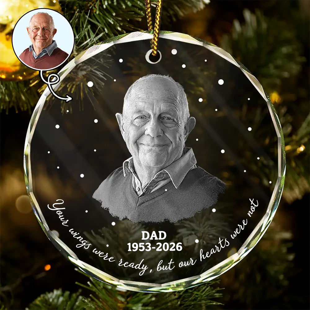 Personalised Memorial Christmas Ornament with Photo & Sentiment
