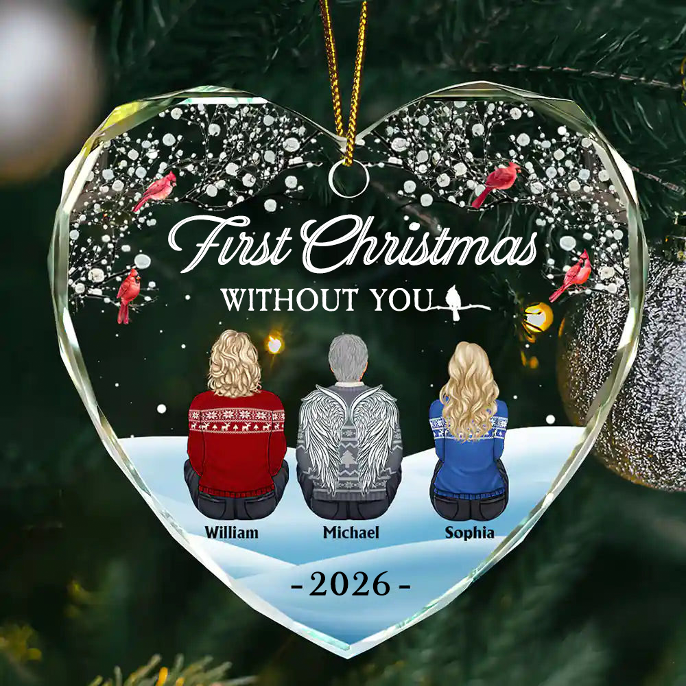 Personalised Memorial Glass Christmas Ornament - First Christmas without You
