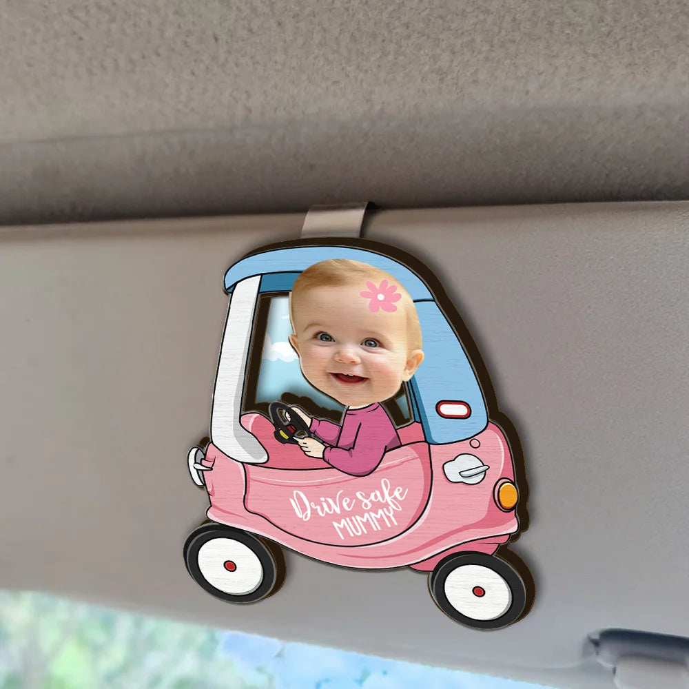 Personalised Baby Car Sun Visor Clip with Photo - Drive Safe...