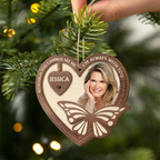 Personalised Memorial Wooden Christmas Ornament with Photo