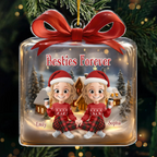 Personalised Acrylic Christmas Ornament for Best Friends & Sisters - Gift Box Design