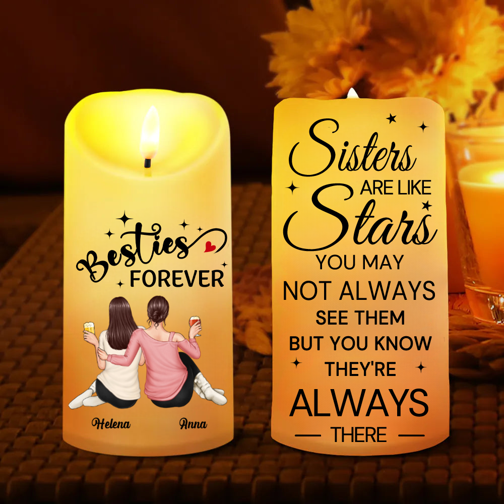 Personalised LED Candle for Besties and Sisters