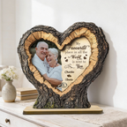 Personalised Couple Layered Wooden Plaque - Heart Design