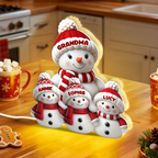 Personalised LED Light Box for Grandma and Grandad - Snowman Design