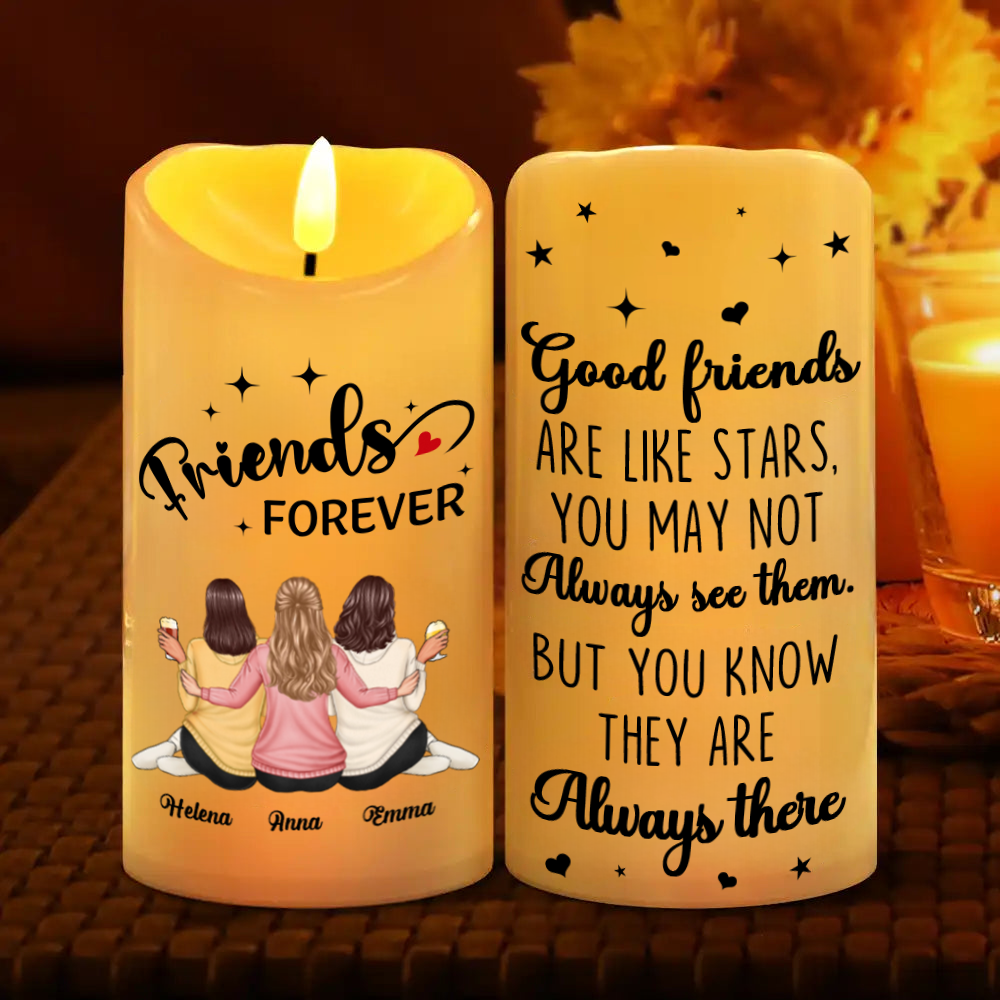 Personalised LED Candle for Besties and Sisters