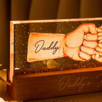 Personalised Dad LED Night Light with Names - Fist Bump Design
