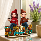 Personalised Besties Layered Wooden Plaque