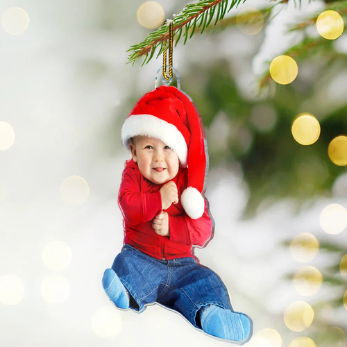 Personalised Acrylic Hanging Ornament with Photo - Double-Sided Print