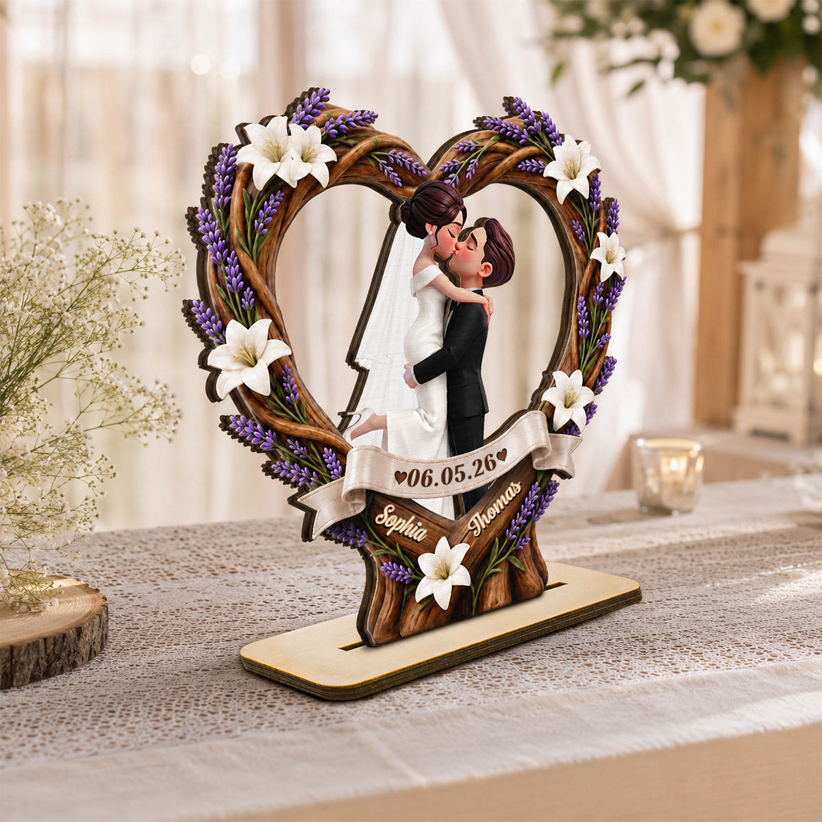 Personalised Wedding Wooden Plaque for Couples Anniversary Gift