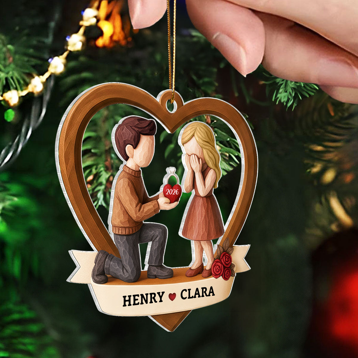 Personalised Couple Acrylic Hanging Ornament- Proposal Design