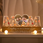 Personalised Mum LED Night Light with Photo and Birth Flowers