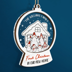 Personalised Layered Acrylic & Wooden Christmas Ornament with Names - Snowman Design