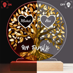 Personalised Night Light with Names - Family Tree Design